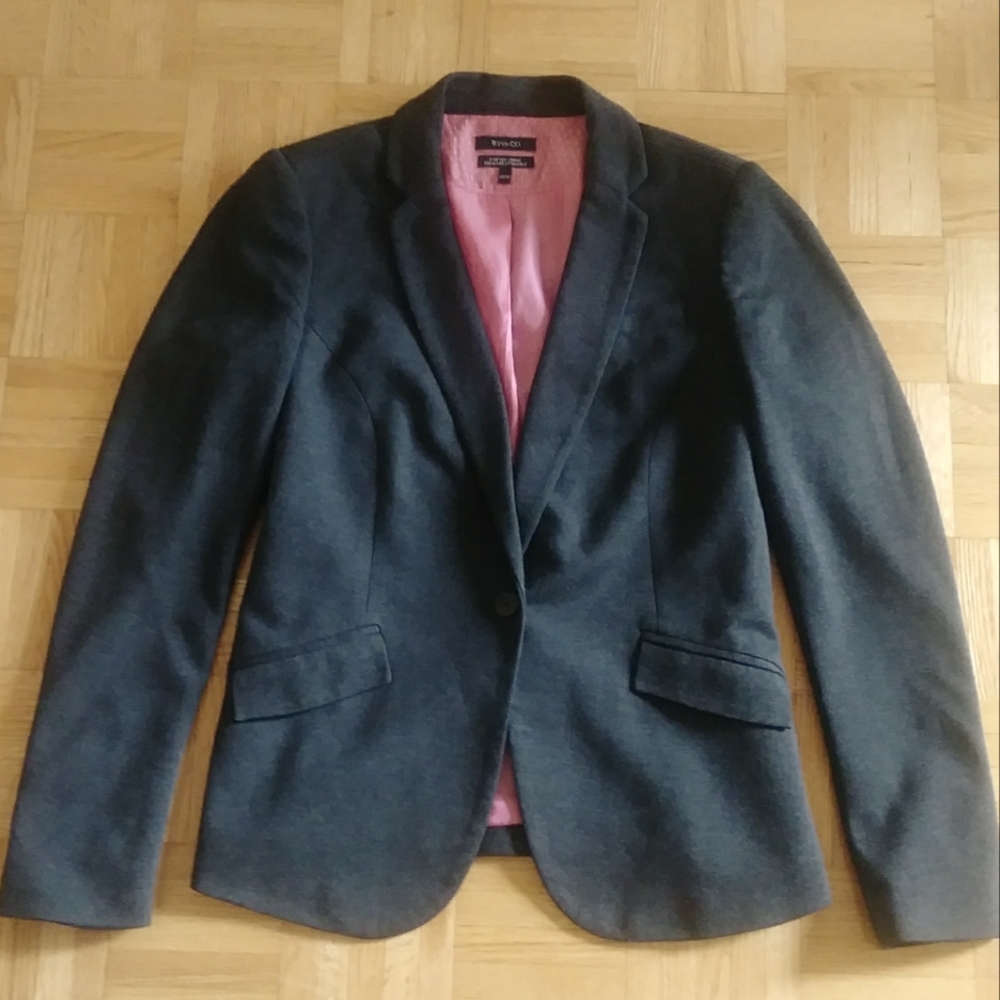 RW&CO stretch blazer gray 1 button fitted jacket size XS